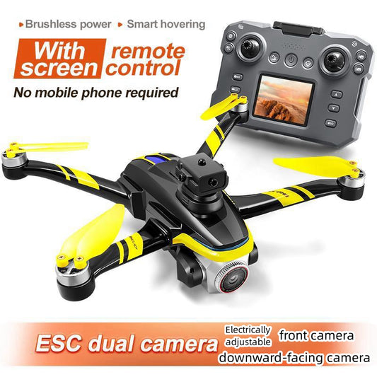 RC Drone with Screen Remote Control, HD Dual Camera, Brushless Motor, 2 Batteries, Altitude Hold & Hovering, Speed Adjustment, One-Key Takeoff, 3D Flips, APP Control, LED Lights, Adult & Beginner-Friendly FPV Quadcopter.