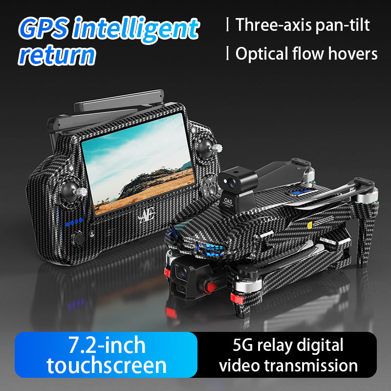 Drop Drone, GPS, 7.2" Touchscreen RC, 4K Dual Cameras, 3-Axis Gimbal, 360° Obstacle Avoidance, Brushless Motors, Optical Flow Hover, Intelligent Follow, 2 Batteries for 90 Mins Flight, FPV Aerial Drone for Adults & Beginners