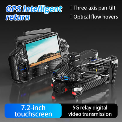 Drop Drone, GPS, 7.2" Touchscreen RC, 4K Dual Cameras, 3-Axis Gimbal, 360° Obstacle Avoidance, Brushless Motors, Optical Flow Hover, Intelligent Follow, 2 Batteries for 90 Mins Flight, FPV Aerial Drone for Adults & Beginners