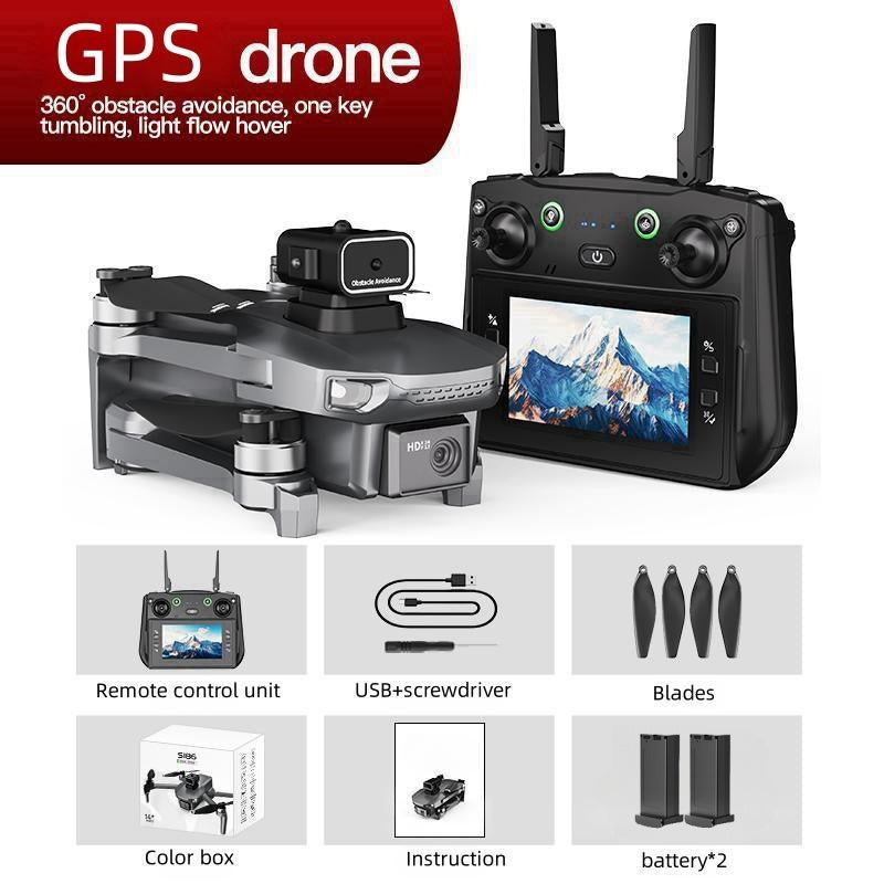 RC Drone, Large Screen Remote Control, 2 Batteries, GPS, HD Dual Camera, Intelligent Follow, One-Key Return, Optical Flow Hover, Trajectory Flight, Headless Mode, Brushless Motor, LED Lights, Foldable Body, Holiday Gift, Ideal for Adults & Beginners.