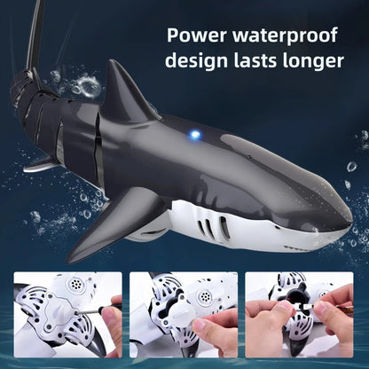 Bennol 2.4G RC Shark Toy for Boys Kids, 1:18 High Simulation Shark for Pool, Electric RC Shark Fish Toy with Light & Spray Water, Ideal Gift for 6+ Year Old Boys