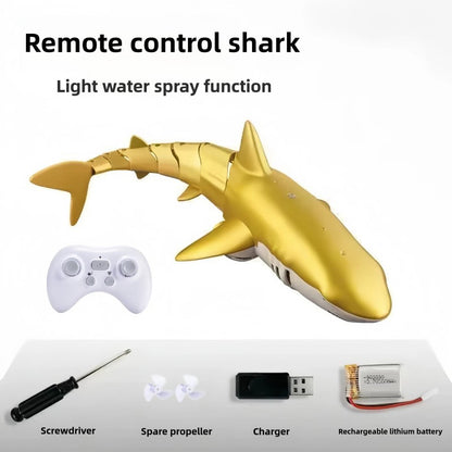 Bennol 2.4G RC Shark Toy for Boys Kids, 1:18 High Simulation Shark for Pool, Electric RC Shark Fish Toy with Light & Spray Water, Ideal Gift for 6+ Year Old Boys