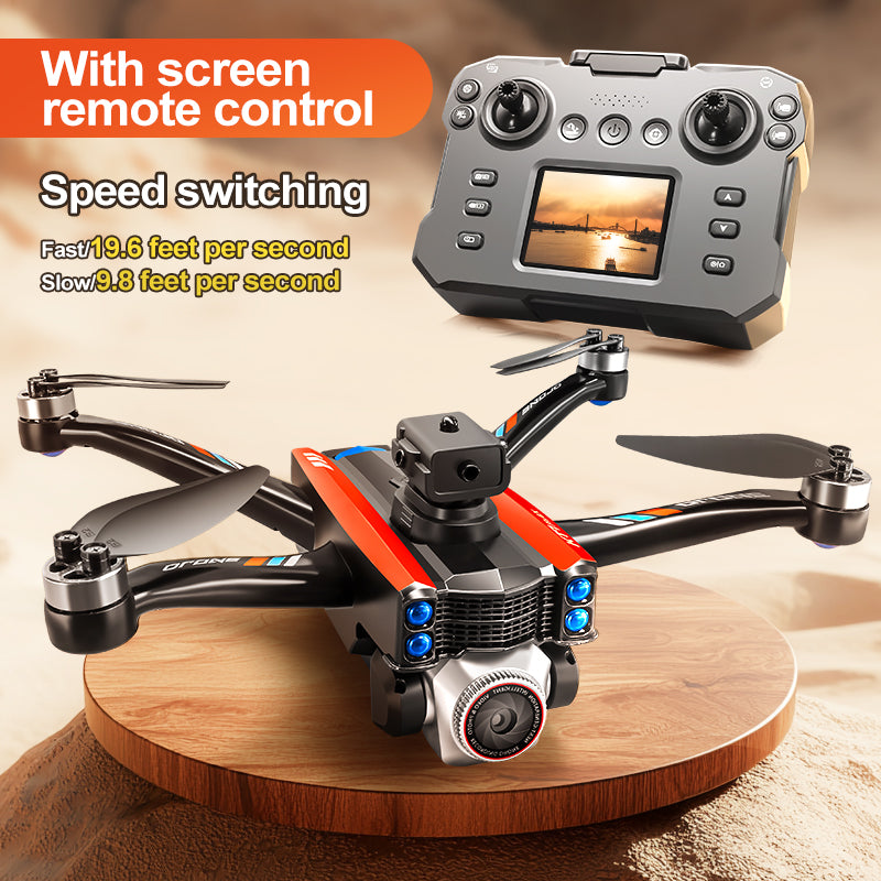 RC Drone with Screen Remote Control, HD Dual Camera, Brushless Motor, Speed Adjustment, Altitude Hold & Hovering, One-Key Takeoff, 3D Flips, 2 Batteries, APP Control, LED Lights, Adult & Beginner-Friendly FPV Quadcopter.