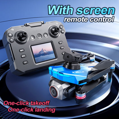 RC Drone with Screen Remote Control, HD Dual Camera, Brushless Motor, 2 Batteries, Altitude Hold & Hovering, Speed Adjustment, One-Key Takeoff, 3D Flips, APP Control, LED Lights, Adult & Beginner-Friendly FPV Quadcopter.