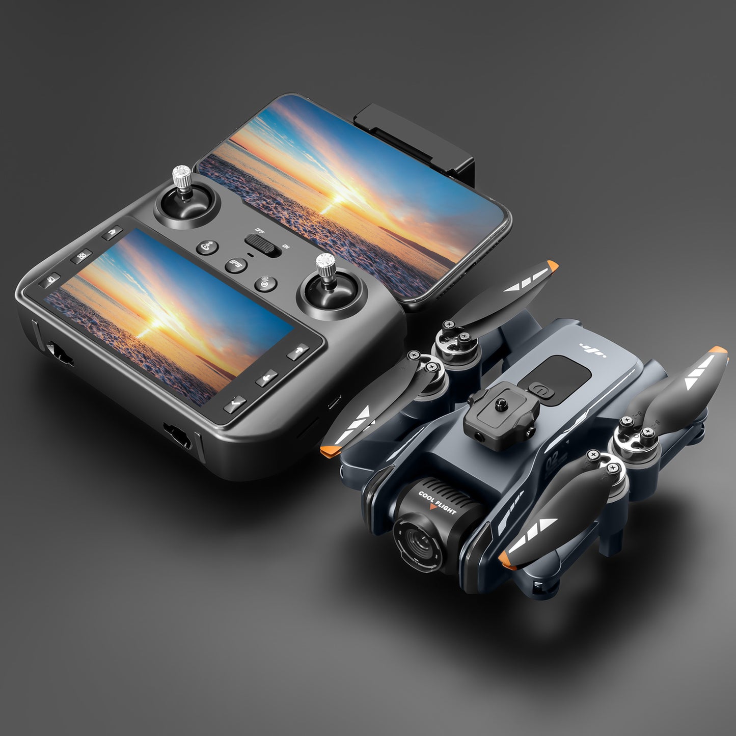 GPS Drone with 4.5" Screen Remote Control, HD Dual Cameras,  Brushless Motor, Auto Return, Follow Me, Gesture Control, Optical Flow Positioning, One-Key Takeoff/Landing, LED Lights, 2 Batteries, 984ft Range, Beginner-Friendly FPV Quadcopter.