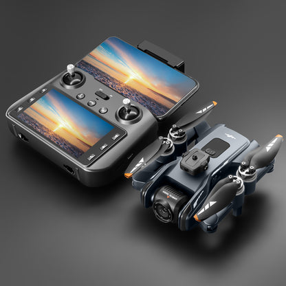 GPS Drone with 4.5" Screen Remote Control, HD Dual Cameras,  Brushless Motor, Auto Return, Follow Me, Gesture Control, Optical Flow Positioning, One-Key Takeoff/Landing, LED Lights, 2 Batteries, 984ft Range, Beginner-Friendly FPV Quadcopter.
