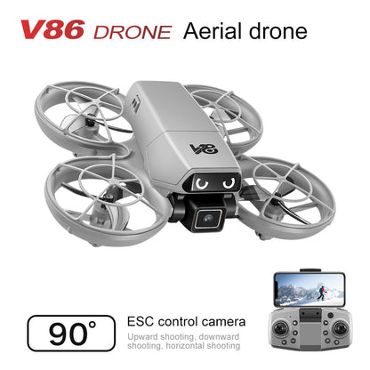 Mini RC Drone with Camera for Adults Kids, Quadcopter with Full Propeller Guard, Obstacle Avoidance & Optical Flow Positioning, 90° Adjustable Lens, LED Lights, Altitude Hold, 360° Flips, One Key Start, Headless Mode, 2 Batteries, Perfect for Beginners