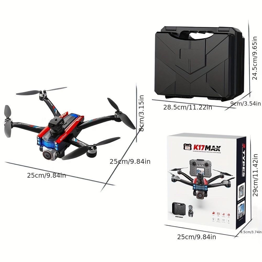 RC Drone with Screen Remote Control, HD Dual Camera, Brushless Motor, Speed Adjustment, Altitude Hold & Hovering, One-Key Takeoff, 3D Flips, 2 Batteries, APP Control, LED Lights, Adult & Beginner-Friendly FPV Quadcopter.