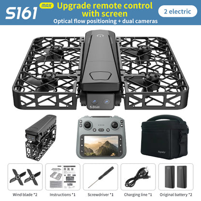 RC Drone with Camera, Follow Mode Auto Flight, Mini Foldable Quadcopter, Full Protective Mesh Propeller Guards, Crash-Resistant, Adjustable Speed, One-Key Takeoff/Landing, Remote Control Airplane UAV