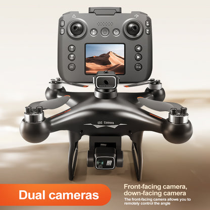 RC Drone Quadcopter with Screen Remote Controller, 2 Batteries, HD Dual Camera, Optical Positioning, Brushless Motor, 360° Flip, Headless Mode, LED Lights, Obstacle Avoidance,Suitable for Adults & Beginners, Outdoor Aerial Photography & Holiday Gift
