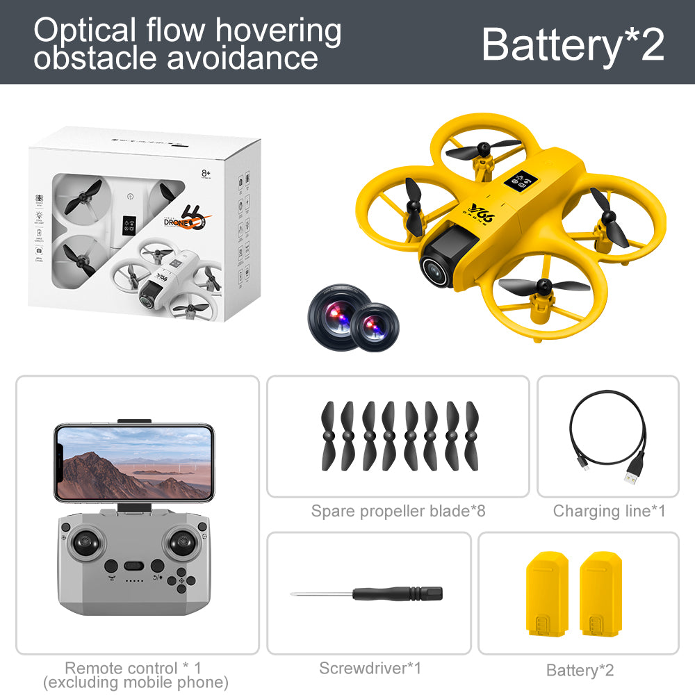 Small Drone with Dual Cameras, Propeller Guard, Altitude Hold, One-Key Takeoff, 3D Flips, 2 Batteries, Intelligent Obstacle Avoidance, Remote Control Helicopter Airplane, Hovering, APP Control, LED Lights, for Beginners FPV Palm Takeoff Mini Quadcopter