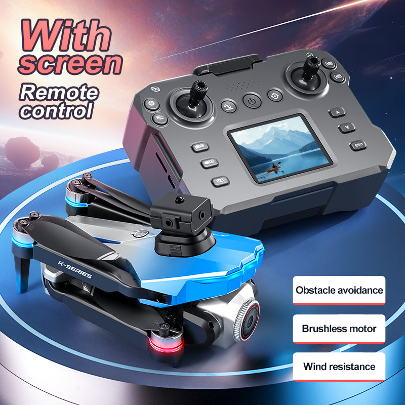 RC Drone with Screen Remote Control, HD Dual Camera, Brushless Motor, 2 Batteries, Altitude Hold & Hovering, Speed Adjustment, One-Key Takeoff, 3D Flips, APP Control, LED Lights, Adult & Beginner-Friendly FPV Quadcopter.