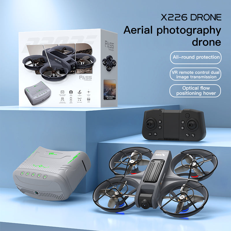 VR FPV Hobby Drone with VR Goggles, HD Dual Cameras, Brushless Motor, Optical Flow Positioning, One-Key Takeoff/Landing, APP Control, Dual Batteries, LED Night Lights, Propeller Guards, Beginner-Friendly Quadcopte.