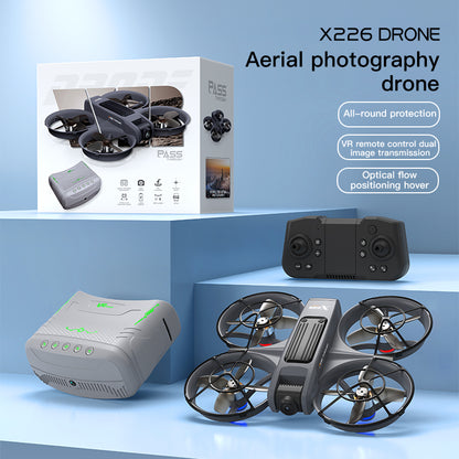 VR FPV Hobby Drone with VR Goggles, HD Dual Cameras, Brushless Motor, Optical Flow Positioning, One-Key Takeoff/Landing, APP Control, Dual Batteries, LED Night Lights, Propeller Guards, Beginner-Friendly Quadcopte.