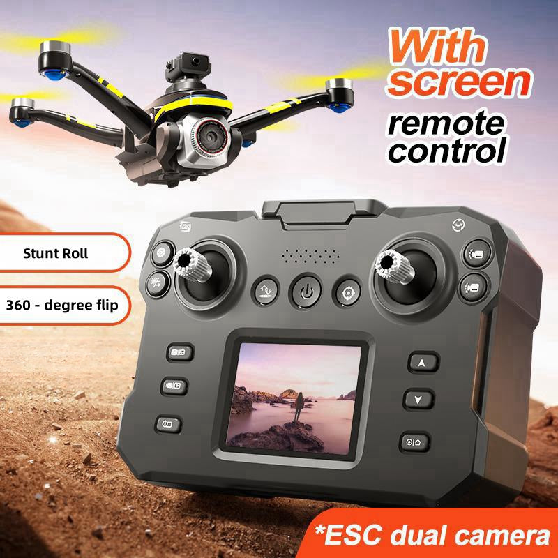 RC Drone with Screen Remote Control, HD Dual Camera, Brushless Motor, 2 Batteries, Altitude Hold & Hovering, Speed Adjustment, One-Key Takeoff, 3D Flips, APP Control, LED Lights, Adult & Beginner-Friendly FPV Quadcopter.