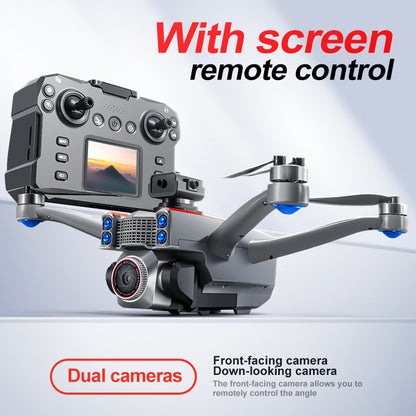 RC Drone with Screen Remote Control, HD Dual Camera, Brushless Motor, Speed Adjustment, Altitude Hold & Hovering, One-Key Takeoff, 3D Flips, 2 Batteries, APP Control, LED Lights, Adult & Beginner-Friendly FPV Quadcopter.