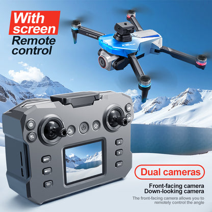 RC Drone with Screen Remote Control, HD Dual Camera, Brushless Motor, 2 Batteries, Altitude Hold & Hovering, Speed Adjustment, One-Key Takeoff, 3D Flips, APP Control, LED Lights, Adult & Beginner-Friendly FPV Quadcopter.