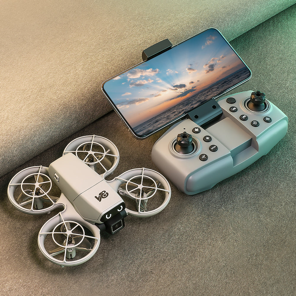Mini RC Drone with Camera for Adults Kids, Quadcopter with Full Propeller Guard, Obstacle Avoidance & Optical Flow Positioning, 90° Adjustable Lens, LED Lights, Altitude Hold, 360° Flips, One Key Start, Headless Mode, 2 Batteries, Perfect for Beginners