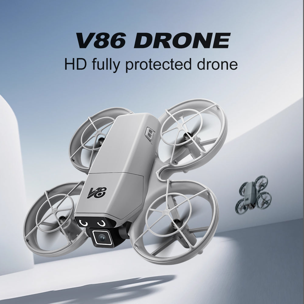 Mini RC Drone with Camera for Adults Kids, Quadcopter with Full Propeller Guard, Obstacle Avoidance & Optical Flow Positioning, 90° Adjustable Lens, LED Lights, Altitude Hold, 360° Flips, One Key Start, Headless Mode, 2 Batteries, Perfect for Beginners