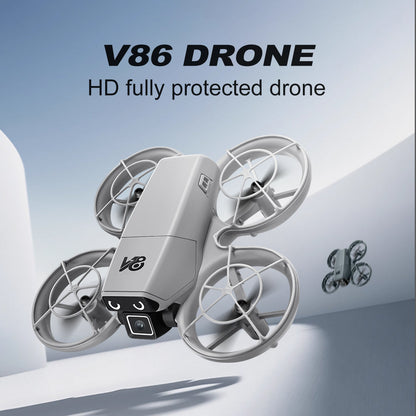 Mini RC Drone with Camera for Adults Kids, Quadcopter with Full Propeller Guard, Obstacle Avoidance & Optical Flow Positioning, 90° Adjustable Lens, LED Lights, Altitude Hold, 360° Flips, One Key Start, Headless Mode, 2 Batteries, Perfect for Beginners