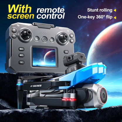 RC Drone with Screen Remote Control, HD Dual Camera, Brushless Motor, 2 Batteries, Altitude Hold & Hovering, Speed Adjustment, One-Key Takeoff, 3D Flips, APP Control, LED Lights, Adult & Beginner-Friendly FPV Quadcopter.