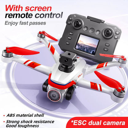 RC Drone with Screen Remote Control, HD Dual Camera, Brushless Motor, 2 Batteries, Altitude Hold & Hovering, Speed Adjustment, One-Key Takeoff, 3D Flips, APP Control, LED Lights, Adult & Beginner-Friendly FPV Quadcopter.
