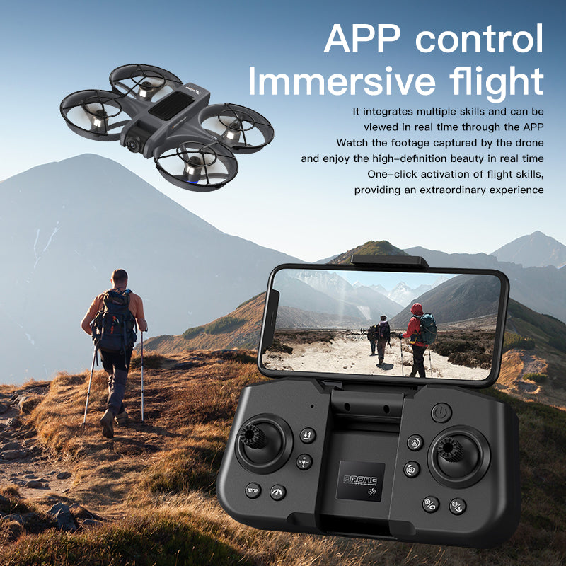 VR FPV Hobby Drone with VR Goggles, HD Dual Cameras, Brushless Motor, Optical Flow Positioning, One-Key Takeoff/Landing, APP Control, Dual Batteries, LED Night Lights, Propeller Guards, Beginner-Friendly Quadcopte.