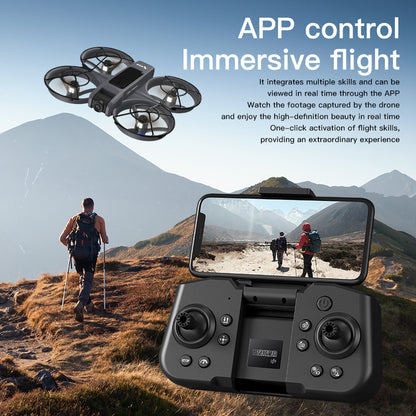 VR FPV Hobby Drone with VR Goggles, HD Dual Cameras, Brushless Motor, Optical Flow Positioning, One-Key Takeoff/Landing, APP Control, Dual Batteries, LED Night Lights, Propeller Guards, Beginner-Friendly Quadcopte.