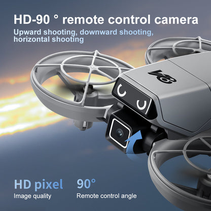 Mini RC Drone with Camera for Adults Kids, Quadcopter with Full Propeller Guard, Obstacle Avoidance & Optical Flow Positioning, 90° Adjustable Lens, LED Lights, Altitude Hold, 360° Flips, One Key Start, Headless Mode, 2 Batteries, Perfect for Beginners