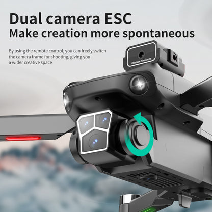 Remote controller with screen display, RC drone, GPS positioning, brushless motor, optical flow positioning, 2500mAh, dual-camera ESC, obstacle avoidance, LED lights, holiday gift, beginner-friendly.