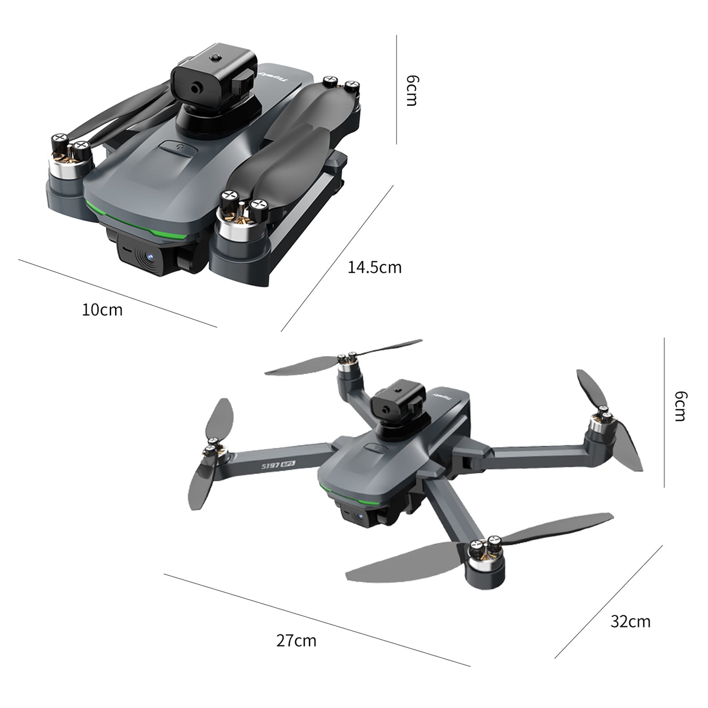 GPS Drone with 4.5" Large Screen Remote Control, HD Dual Cameras, 2 Batteries, One-Key Return, Follow Me, Speed Adjustment, Optical Flow Positioning, Headless Mode, Gesture Shooting, LED Lights, FPV Quadcopter Suitable for Adults & Beginners
