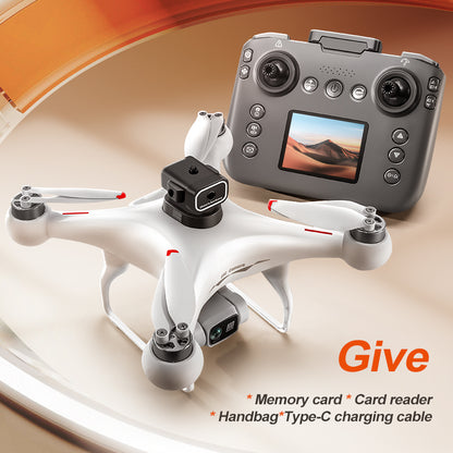 RC Drone Quadcopter with Screen Remote Controller, 2 Batteries, HD Dual Camera, Optical Positioning, Brushless Motor, 360° Flip, Headless Mode, LED Lights, Obstacle Avoidance,Suitable for Adults & Beginners, Outdoor Aerial Photography & Holiday Gift