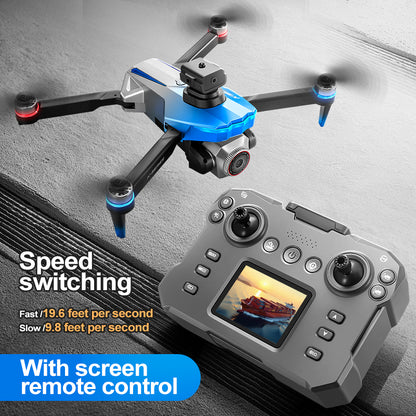 RC Drone with Screen Remote Control, HD Dual Camera, Brushless Motor, 2 Batteries, Altitude Hold & Hovering, Speed Adjustment, One-Key Takeoff, 3D Flips, APP Control, LED Lights, Adult & Beginner-Friendly FPV Quadcopter.