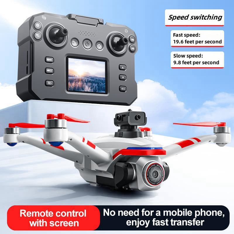 RC Drone with Screen Remote Control, HD Dual Camera, Brushless Motor, 2 Batteries, Altitude Hold & Hovering, Speed Adjustment, One-Key Takeoff, 3D Flips, APP Control, LED Lights, Adult & Beginner-Friendly FPV Quadcopter.