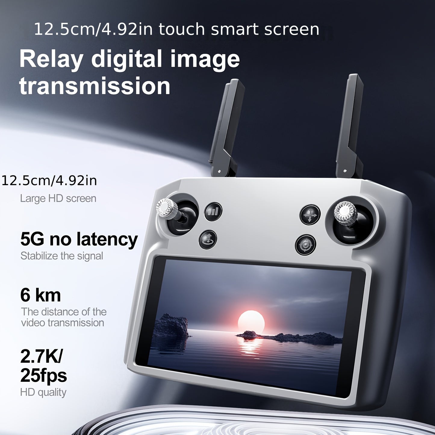 Airdrop Drone, GPS Positioning, 4.92" Touchscreen Remote, 2.7K 3-Axis Gimbal & Dual Cameras, 2 Batteries for 50 Mins Flight, 4-Way Obstacle Avoidance, Optical Flow Positioning, Smart Follow, Brushless Motor, Foldable Portable FPV Quadcopter for Adults