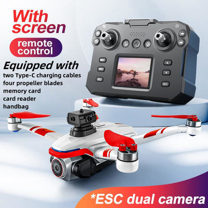 RC Drone with Screen Remote Control, HD Dual Camera, Brushless Motor, 2 Batteries, Altitude Hold & Hovering, Speed Adjustment, One-Key Takeoff, 3D Flips, APP Control, LED Lights, Adult & Beginner-Friendly FPV Quadcopter.