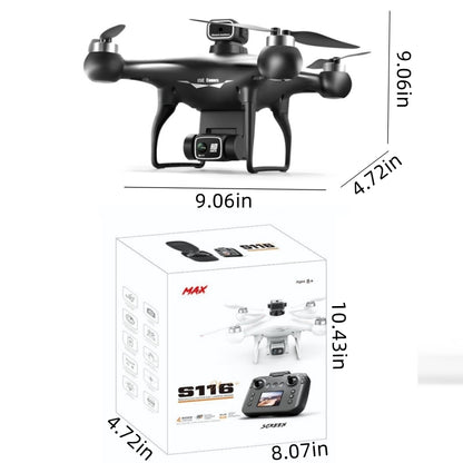 RC Drone Quadcopter with Screen Remote Controller, 2 Batteries, HD Dual Camera, Optical Positioning, Brushless Motor, 360° Flip, Headless Mode, LED Lights, Obstacle Avoidance,Suitable for Adults & Beginners, Outdoor Aerial Photography & Holiday Gift