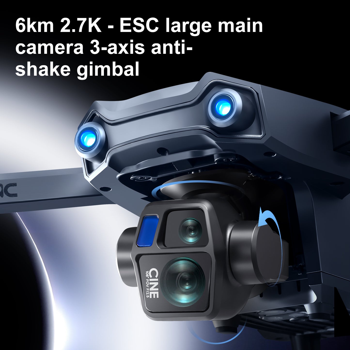 Airdrop Drone, GPS Positioning, 4.92" Touchscreen Remote, 2.7K 3-Axis Gimbal & Dual Cameras, 2 Batteries for 50 Mins Flight, 4-Way Obstacle Avoidance, Optical Flow Positioning, Smart Follow, Brushless Motor, Foldable Portable FPV Quadcopter for Adults