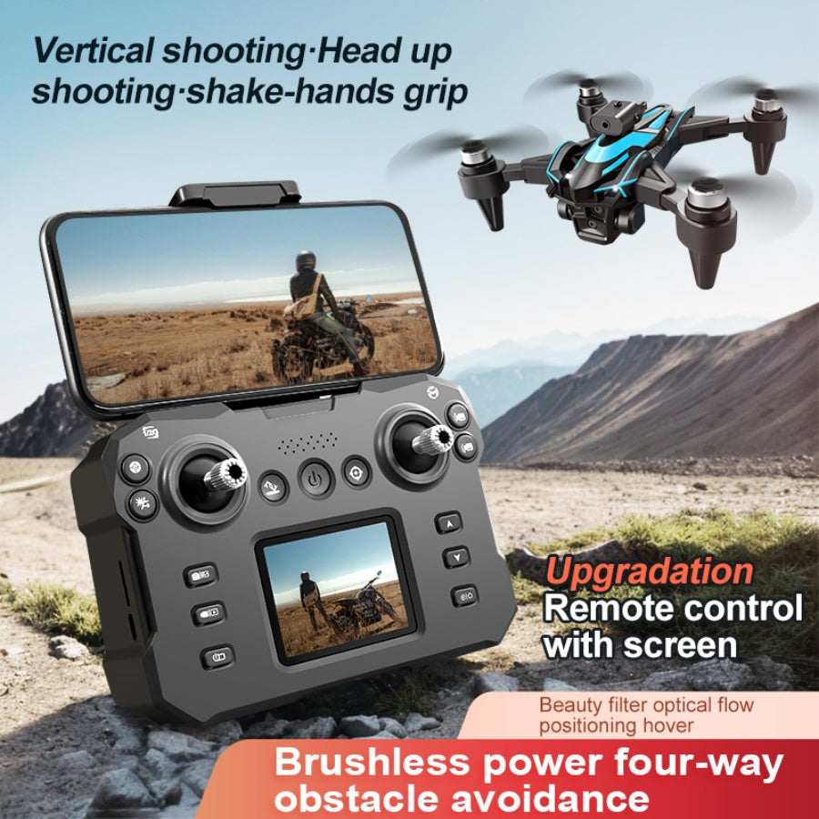 Hobby Drone with Screen Remote Control, HD Dual Camera, Brushless Motor, Speed Adjustment, Altitude Hold & Hovering, One-Key Takeoff, 3D Flips, 2 Batteries, APP Control, LED Lights, Adult & Beginner-Friendly FPV Quadcopter