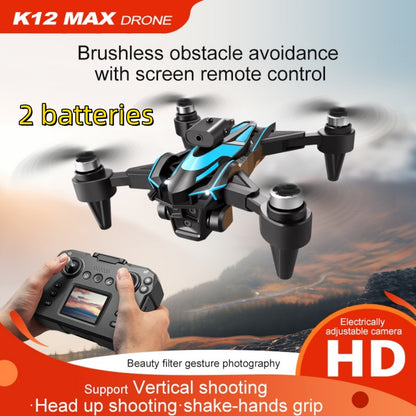 Hobby Drone with Screen Remote Control, HD Dual Camera, Brushless Motor, Speed Adjustment, Altitude Hold & Hovering, One-Key Takeoff, 3D Flips, 2 Batteries, APP Control, LED Lights, Adult & Beginner-Friendly FPV Quadcopter