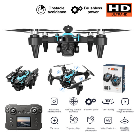 Hobby Drone with Screen Remote Control, HD Dual Camera, Brushless Motor, Speed Adjustment, Altitude Hold & Hovering, One-Key Takeoff, 3D Flips, 2 Batteries, APP Control, LED Lights, Adult & Beginner-Friendly FPV Quadcopter