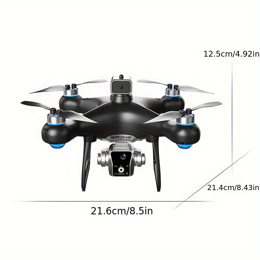 RC Drone with Screen Remote Controller, Dual Cameras, Optical Flow Positioning, Brushless Motor, One-Key Takeoff/Landing, Headless Mode, LED Light, Waypoint Flight, 2 Batteries, Propeller Guards, Memory Card, Card Reader, Beginner-Friendly FPV Quadcopter