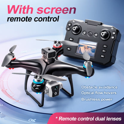 RC Drone with Screen Remote Controller, Dual Cameras, Optical Flow Positioning, Brushless Motor, One-Key Takeoff/Landing, Headless Mode, LED Light, Waypoint Flight, 2 Batteries, Propeller Guards, Memory Card, Card Reader, Beginner-Friendly FPV Quadcopter