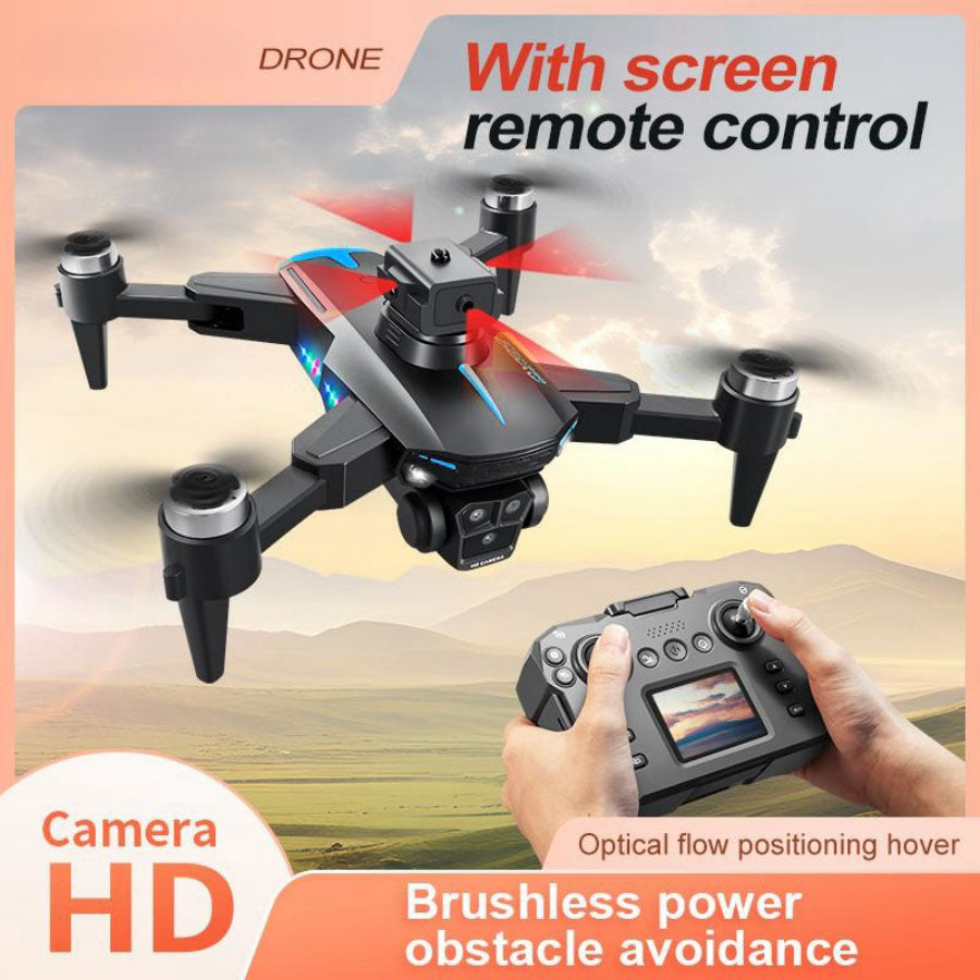 Hobby Drone with Screen Remote Control, HD Dual Camera, Brushless Motor, Speed Adjustment, Altitude Hold & Hovering, One-Key Takeoff, 3D Flips, 2 Batteries, APP Control, LED Lights, Adult & Beginner-Friendly FPV Quadcopter