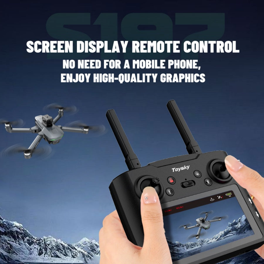 GPS Drone with 4.5" Large Screen Remote Control, HD Dual Cameras, 2 Batteries, One-Key Return, Follow Me, Speed Adjustment, Optical Flow Positioning, Headless Mode, Gesture Shooting, LED Lights, FPV Quadcopter Suitable for Adults & Beginners
