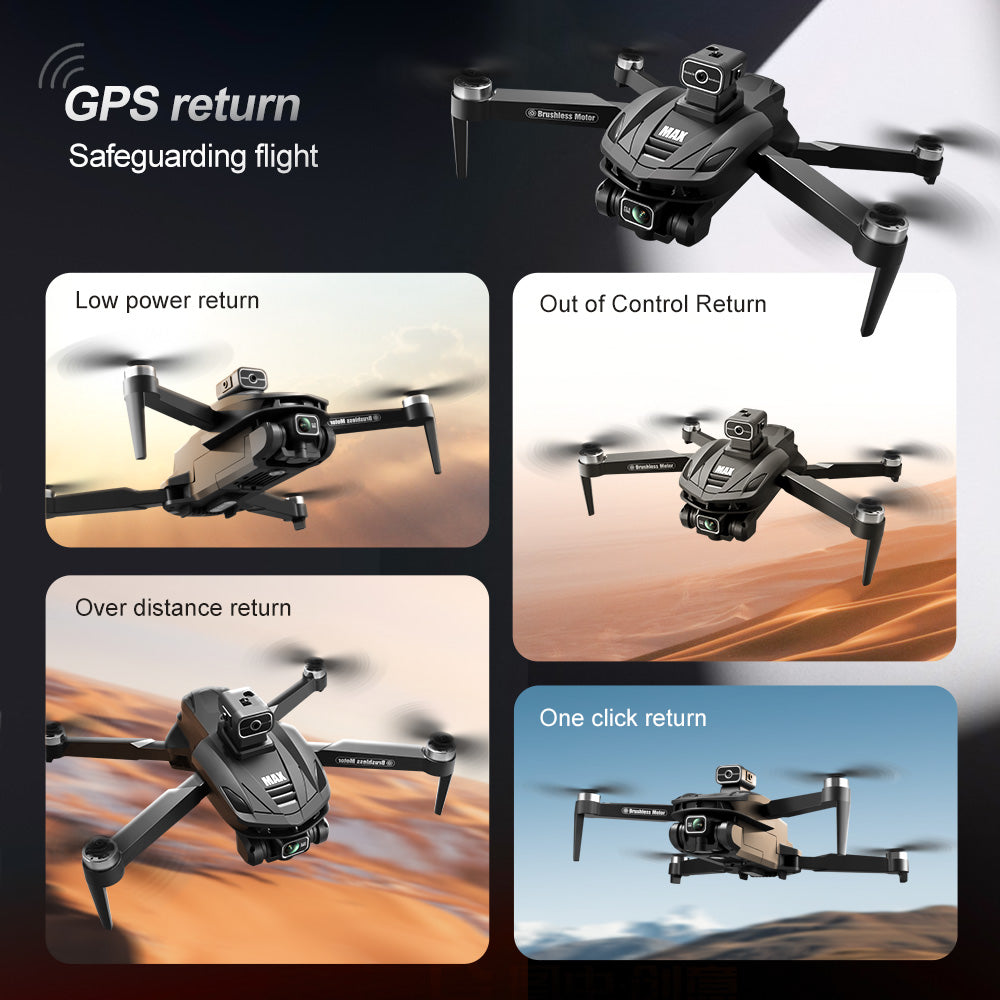GPS Drone with 4K Camera, 4.5" LCD Display Screen Controller - Auto Return, Follow Me, Go Home, One Key Takeoff/Landing, Altitude Hold, LED Light, Quadcopter for Aerial Photography Control and Video Recording, Adult Beginner-Friendly FPV RC Quadcopter