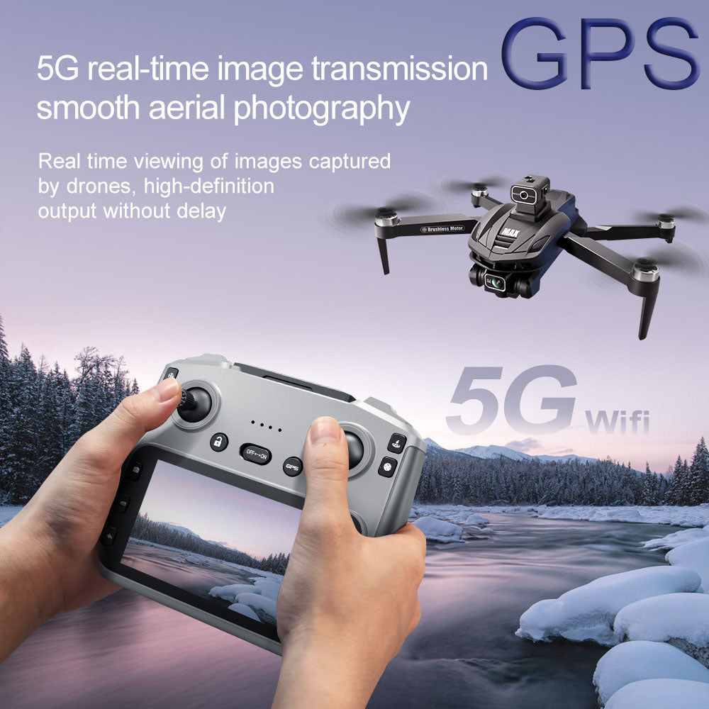 GPS Drone with 4K Camera, 4.5" LCD Display Screen Controller - Auto Return, Follow Me, Go Home, One Key Takeoff/Landing, Altitude Hold, LED Light, Quadcopter for Aerial Photography Control and Video Recording, Adult Beginner-Friendly FPV RC Quadcopter
