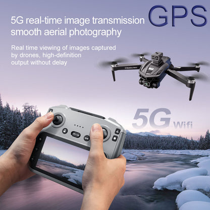 GPS Drone with 4K Camera, 4.5" LCD Display Screen Controller - Auto Return, Follow Me, Go Home, One Key Takeoff/Landing, Altitude Hold, LED Light, Quadcopter for Aerial Photography Control and Video Recording, Adult Beginner-Friendly FPV RC Quadcopter