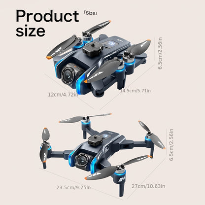 GPS Drone with 4.5" Screen Remote Control, HD Dual Cameras,  Brushless Motor, Auto Return, Follow Me, Gesture Control, Optical Flow Positioning, One-Key Takeoff/Landing, LED Lights, 2 Batteries, 984ft Range, Beginner-Friendly FPV Quadcopter.