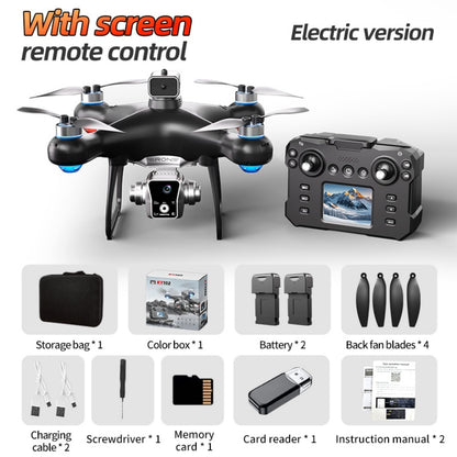 RC Drone with Screen Remote Controller, Dual Cameras, Optical Flow Positioning, Brushless Motor, One-Key Takeoff/Landing, Headless Mode, LED Light, Waypoint Flight, 2 Batteries, Propeller Guards, Memory Card, Card Reader, Beginner-Friendly FPV Quadcopter